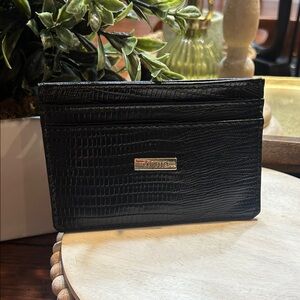 Corello Black Crocodile Embossed Card Holder